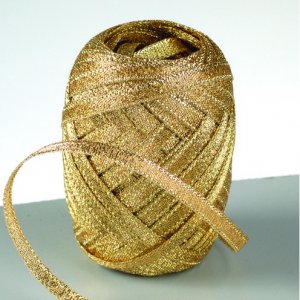 Lurex rosettband 5 mm - 1 stycke - guld 10 m nystan Lurex rosettband 5 mm - 1 stycke - guld 10 m nystan